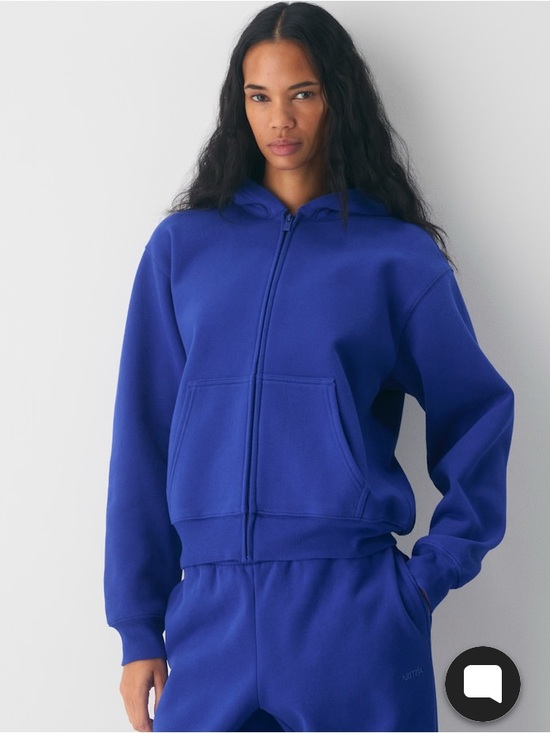 Aritzia Sweaters - Aritzia TNA Ablaze Blue Cosy Perfect Sweatfleece Full-Zip Hoodie